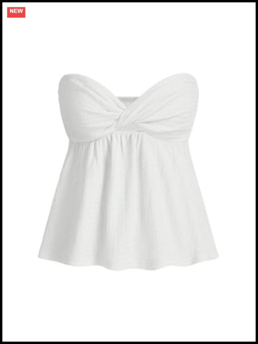 Women's Twist Peplum Tube Top Strapless Sleeveless Bandeau Blouse